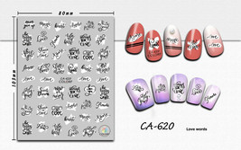 Nail art 3D stickers decal words signs heart happy love magic amore CA620 - £2.54 GBP