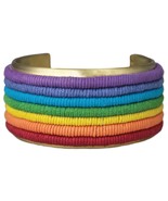 Rainbow Stripe Gold Cuff Bracelet - $34.71 CAD