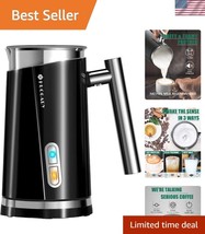 Modern Stainless Steel Milk Frother with 4.5oz &amp; 10.5oz Capacity - Safe ... - $37.50