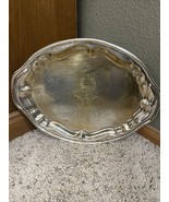 Saudi Arabia Silver Tone Engraved Oval Platter - €23,88 EUR