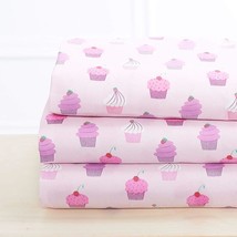 Multicolors Pink Purple Cupcakes Design 3 Piece Printed Sheet Set With P... - $46.99