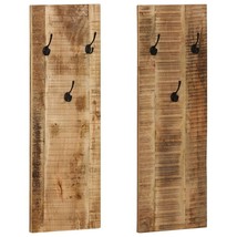 vidaXL Double Brown Mango Wood Coat Rack Set - Solid &amp; Sturdy with 6 Hooks - $2,421.01 MXN