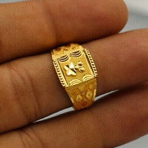 22k Stamp Merry Shine Gold Antique Rings Size US 9.75 him Handwork Jewelry - £273.11 GBP