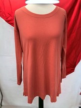 J Jill red rock rust ladies cotton quarter sleeve oversized solid tee NEW Small - £25.76 GBP