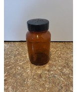 VTG Amber Glass Merck MERCK Duraglas Bottle Bakelite Cap 4.5&quot; - $7.36