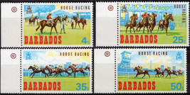 ZAYIX Barbados 312-315 MNH Horse Racing Sports Animals Pets 062723S24M - £1.19 GBP