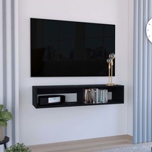 Klein Floating TV Stand, Black, Space-Saving Wall Mount - $133.99