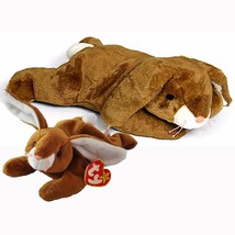Ears the Bunny Rabbit Ty Beanie Baby and Buddy Set Retired MWMT PVC Pellets - $39.95