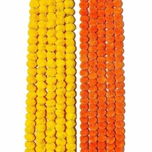 Artificial Marigold Flowers for Decoration 5 Feet Marigold Garland Wall Hanging - £13.58 GBP