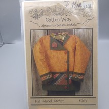 UNCUT Vintage Quilt Sewing Patterns, Fall Flannel Jacket 703 by Cotton Way - £10.84 GBP