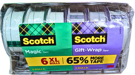 3M Scotch Magic Tape Gift Wrap Tape 6600&quot; Total 6-pack - $410.23 MXN