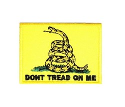 Gadsden Flag Don&#39;t Tread On Me 3&quot; x 2&quot; iron on patch (1327) Biker (P5) - $6.24