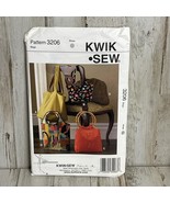 Kwik Sew Uncut Pattern 3206 Purses Sacks Tote Bags Sealed Envelope Facto... - €7,77 EUR