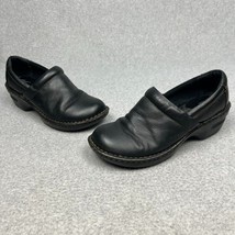 BOC Born Concepts Mule Shoes Slip On Clogs Black Smooth Leather Womens Size 8 - £26.65 GBP
