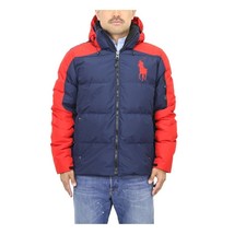 Polo Ralph Lauren Big Pony Down Fill Puffer Hooded Navy Red Jacket Large... - $325.03