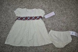 Girls Dress &amp; Bloomers set Chaps Cream Short Sleeve 2 Pc Summer Easter- ... - $17.82