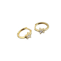 Anyco Earrings Gold Plated Pave Zircon Star Minimalist Ear Buckle For Women Girl - £16.03 GBP