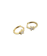 Anyco Earrings Gold Plated Pave Zircon Star Minimalist Ear Buckle For Wo... - €17,52 EUR