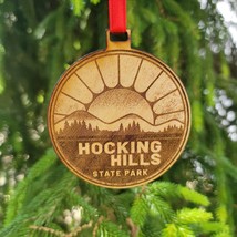 Wood Hocking Hills State Park Ornament Christmas Sunset 3&quot; Ohio OH - $18.80