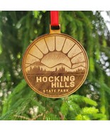 Wood Hocking Hills State Park Ornament Christmas Sunset 3&quot; Ohio OH - £14.78 GBP