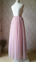 DUSTY PINK Tulle Maxi Skirts Women Plus Size Puffy Tulle Skirt for Wedding Party image 2