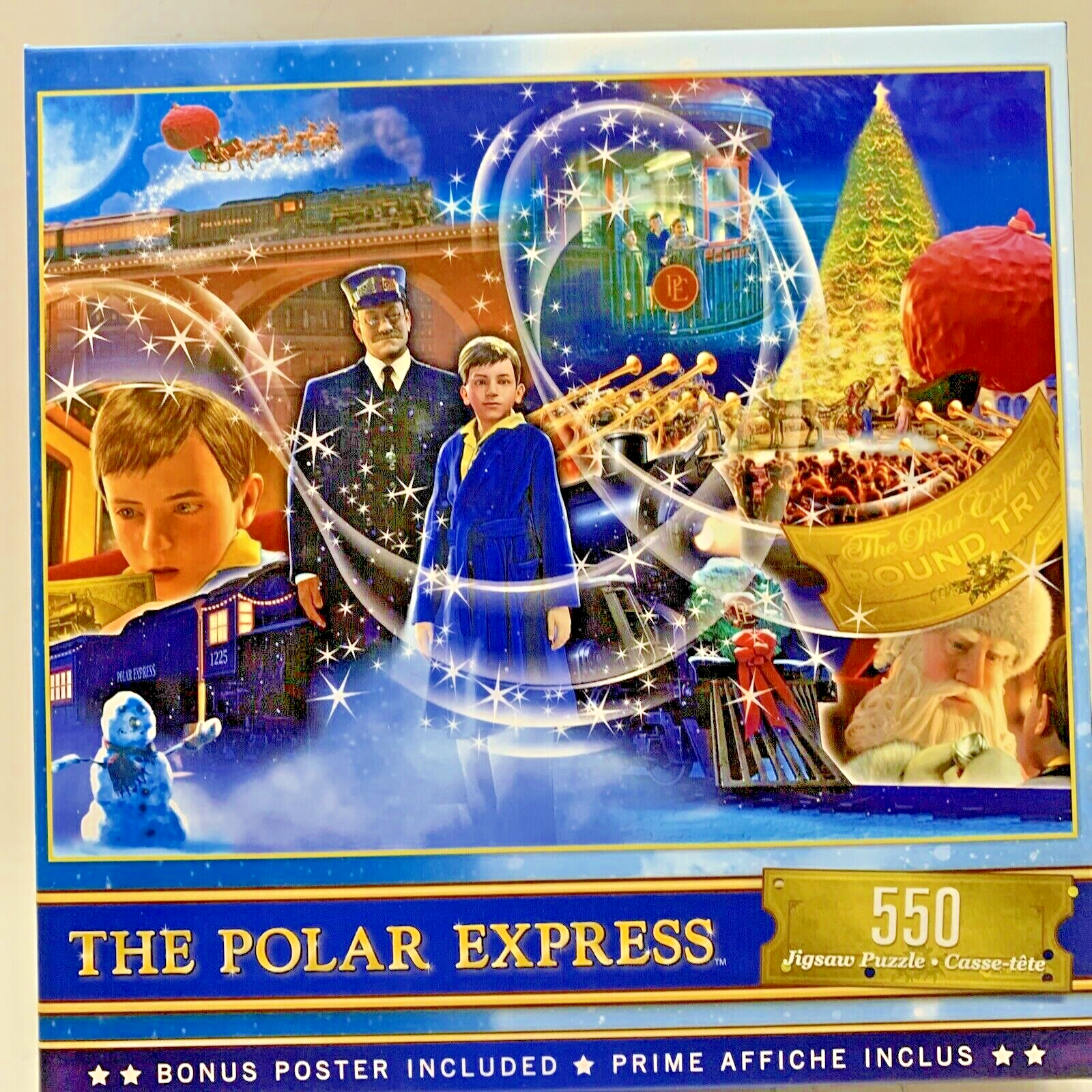 Polar Express Movie 550 Piece Jigsaw Puzzle Holiday Christmas with Poster NEW
