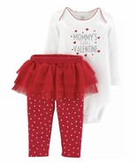CARTER&#39;S MOMMY&#39;S LITTLE VALENTINE 2PC TUTU SET WHITE/RED GIRL&#39;S SIZE 6 M... - €8,38 EUR