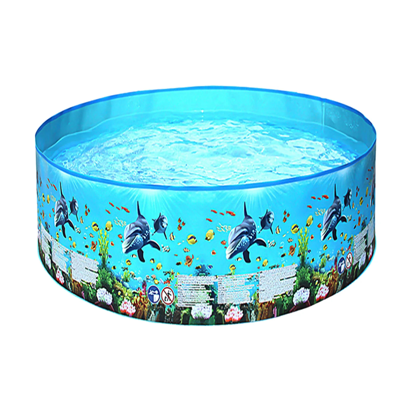 244 * 38cm Outdoor Children Swimming Pool Portable Foldable Round Shape Swimming - £56.86 GBP