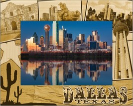 Dallas Texas Laser Engraved Wood Picture Frame Landscape (4 x 6)  - £23.13 GBP