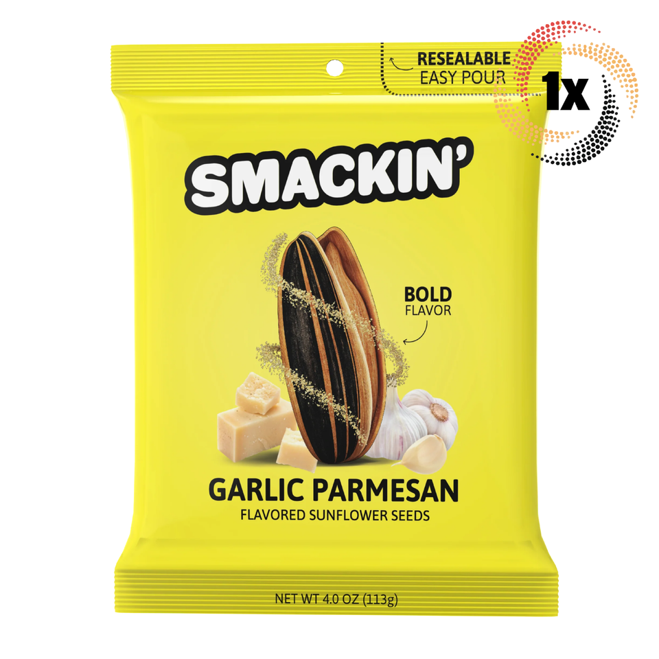 1x Bag Smackin&#39; Garlic Parmesan Flavor Jumbo Sunflower Seeds | 4oz | Sma... - $11.70