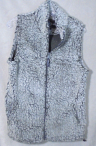 Boxercraft Sherpa Vest Womens Size Large L Light Gray Full Zip Fuzzy Sweater - £9.45 GBP