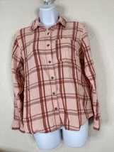 Universal Thread Womens Size XS Pink Plaid Pocket Button Up Shirt Long Sleeve - £5.60 GBP