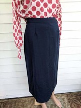 Dark Blue Pencil Skirt Youthmore Vintage 60s XS 25 Waist - £19.65 GBP