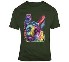 Retro Psychedelic German Shepherd T Shirt - £21.33 GBP