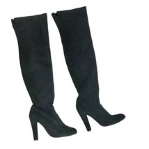 Steve Madden Gorgeous 6.5M Black Suede Thigh High Heeled Boots - £31.65 GBP