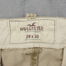 Hollister Pants Mens L Beige Twill Slim Straight Pockets Mid Rise Bottoms - £23.35 GBP