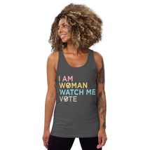 I Am Woman Watch Me Vote 2024 Blue Wave Vote Unisex Tank Top - $24.70+