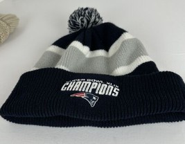 Hat Unisex Patriots Champions #49 XLIX Winter Knit Bom Bom One Size Acrylic - £13.21 GBP
