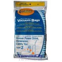 Hoover Power Drive &amp; Caddy Vac Upright Type Z Filter Paper Bags 3 Pk Par... - $8.43
