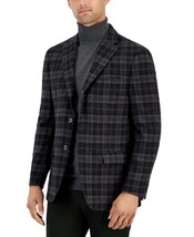 Tommy Hilfiger Conrad Men&#39;s Modern-Fit Plaid All Wool Sport Coats Grey/Brown-40L - £53.18 GBP