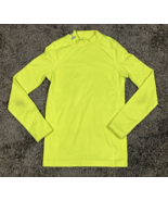 Under Armour Mock Neck Shirt Youth XS Yellow Neon Fitted Cold Gear Long ... - £9.19 GBP
