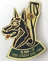 Lions Club 5M-7  1989 - 1990 Leader Dog Lapel Pin Minnesota Vintage Enamel - £9.61 GBP
