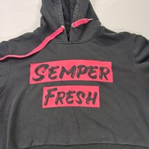 Semper Fresh Women's Black Drawstring Pullover Cropped Hoodie Sweatshirt Size XL image 4