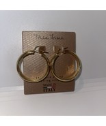 Mia Fiore 18KT GOLD PLATED STERLING SILVER Hoop Earrings 1.5&quot; MADE IN ITALY - €75,60 EUR