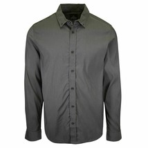 prAna Men&#39;s Dark Grey Solid L/S Woven Shirt (S66) - £12.68 GBP