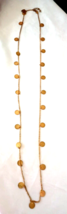 Women&#39;s Fashion / Costume Necklace Gold Tone Small Round Flat Metal Discs 18&quot; - £8.86 GBP