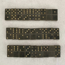 Vintage Black Wood Dominoes - 27 pieces! - £10.12 GBP
