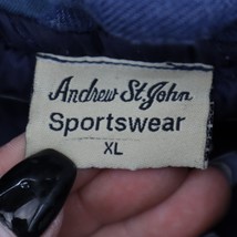 Andrew St John Jacket Mens XL Blue Long Sleeve Hooded Zip Plaid Shacket ... - £23.69 GBP