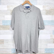 POLO Ralph Lauren Pima Soft Polo Shirt Gray Houndstooth Jersey Knit Mens XL - $59.39
