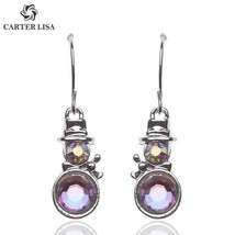 Beautiful Crystal Snowman Earrings - £5.59 GBP